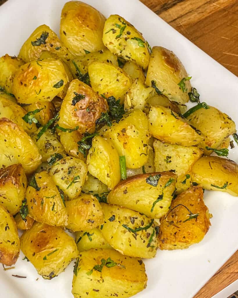 oven baked potatoes on plate
