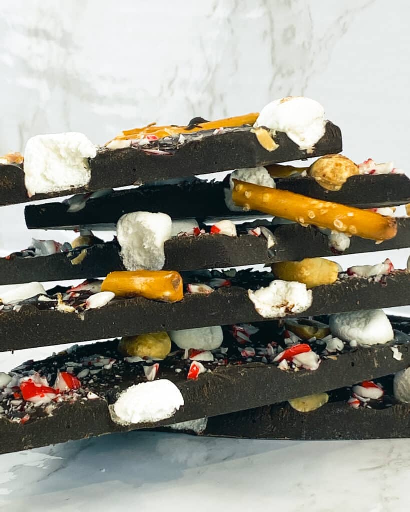 stacked chocolate peppermint bark recipe