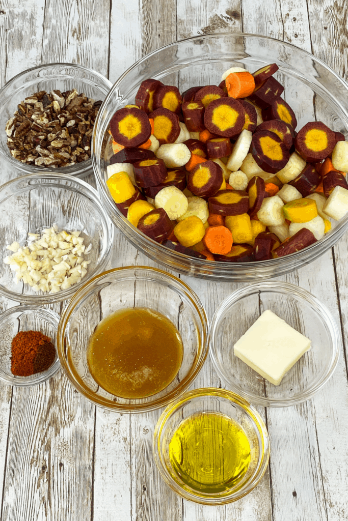 ingredients used for honey glazed carrots recipe