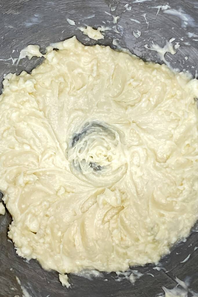mix together cream cheese and sugar