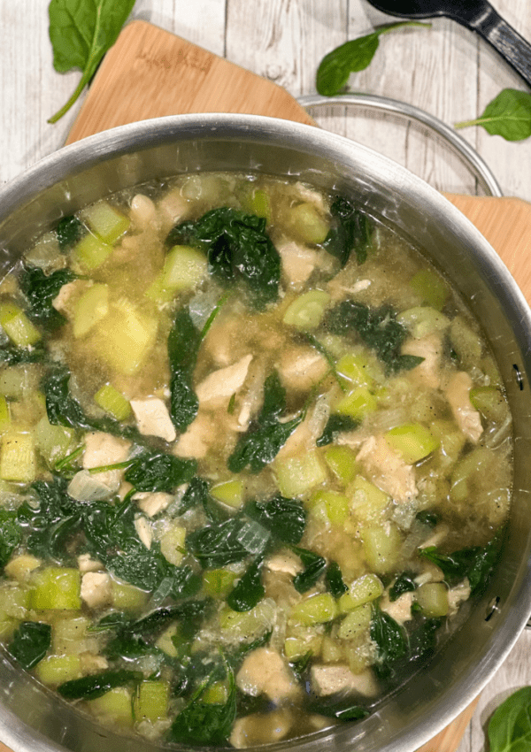 Savory Chicken Tinola with Spinach | Filipino Ginger-Chicken Soup