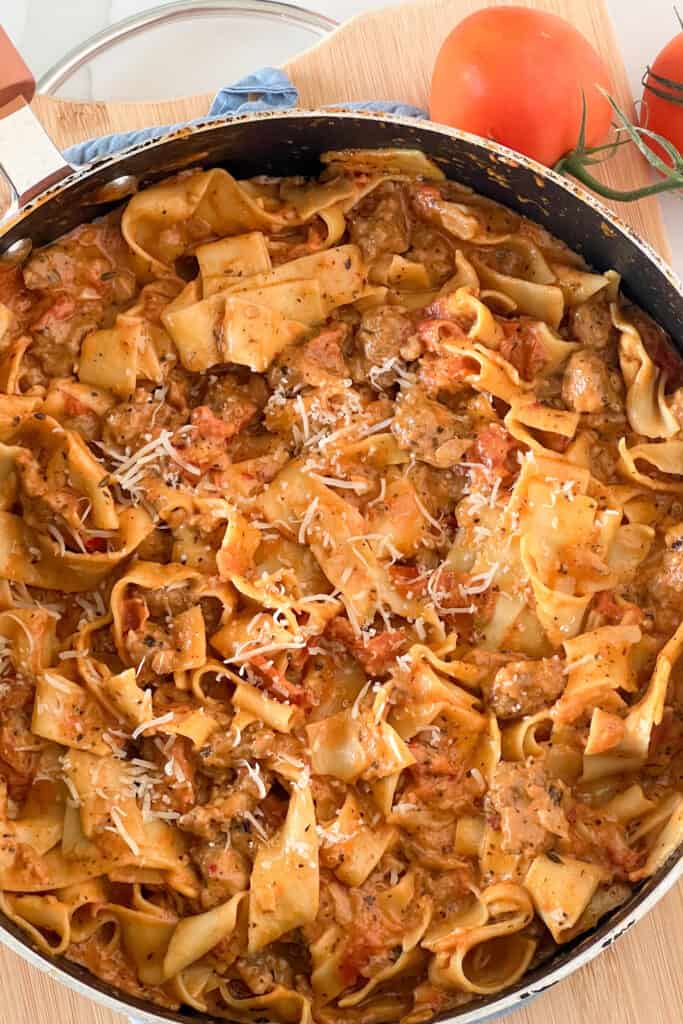 creamy sausage pappardelle