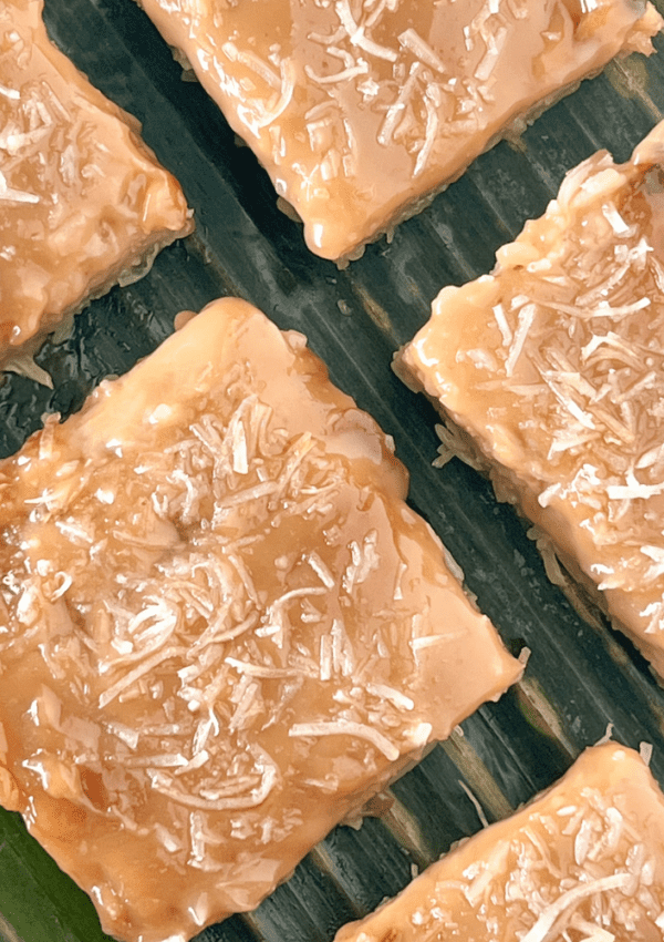 Easy Filipino Biko Recipe with Toasted Coconut | Sweet Sticky Rice Cake