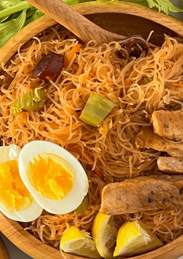Filipino Pancit Bihon Recipe with Pork and Vegetables