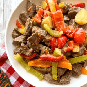 steak with bell peppers